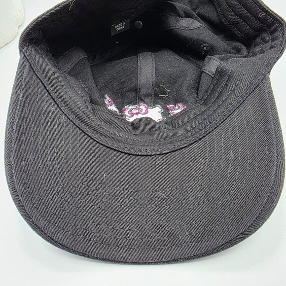 Hello Kitty Cafe Adjustable Womens Black Hat Cap Ice Cream Graphics Embroidered - Picture 8 of 9